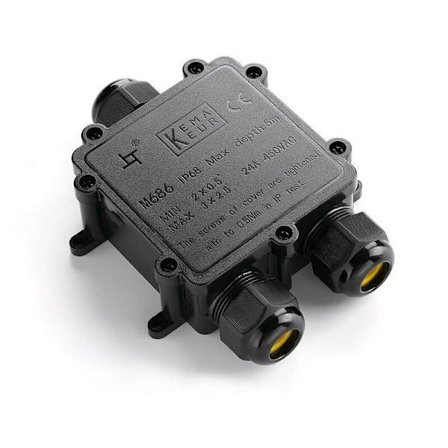 Vattentät utomhuskopplingsdosa, 1 in 2 ut kopplingsdosa, kabelanslutning