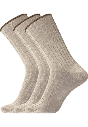 Dovre 3-pack "no Elastic" Strumpor | Ull Grå Herr Beige 40/44