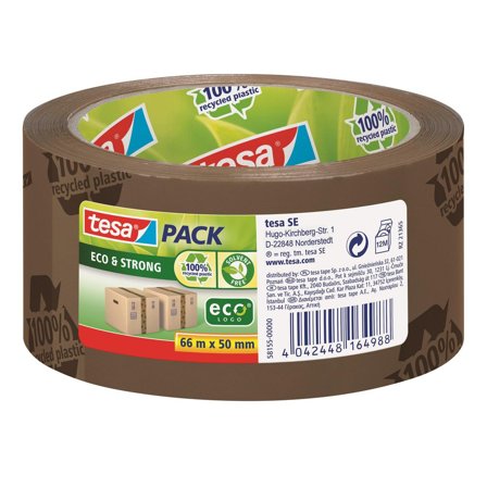 TESA Packtejp Eco & Strong 50mmx66m brun logo - Lyreco - Emballage och lagerutrustning - Packtejper - Packtejp PP