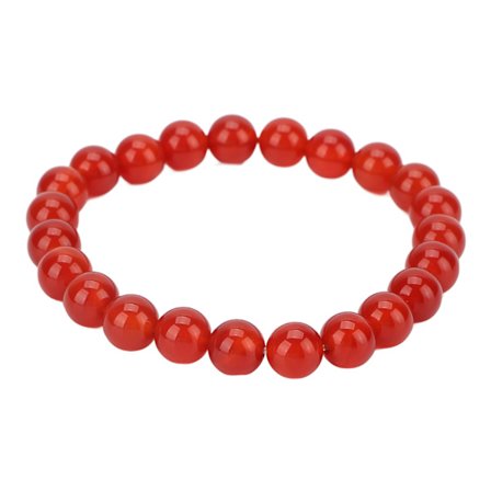 8 mm rødt perleelastisk armbånd for helbredende meditasjon for kvinner og menn