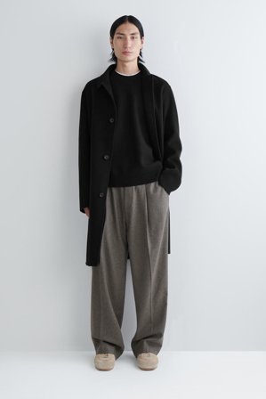 COS Men's Maglione Girocollo In Lana Cotta in Nero