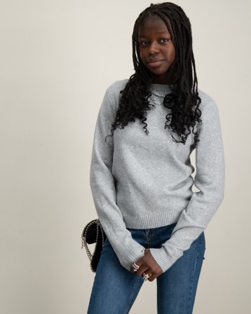 VERO MODA VMDOFFY LS O-NECK BLOUSE GA GIRL Grå Tröjor Tjej - Kids Brand Store