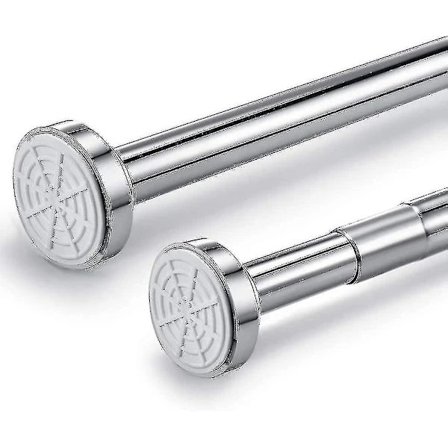 [LCS] Teleskopstang i rustfrit stål 150 cm-260 cm udtrækkelig, bruseforhængsstang uden boring, klemstang justerbar ved drejning, sikkert greb...