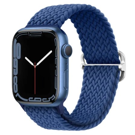 Elastiskt Vävd Armband till Apple Watch 42mm/44mm/45mm/46mm/49mm - Marinblå