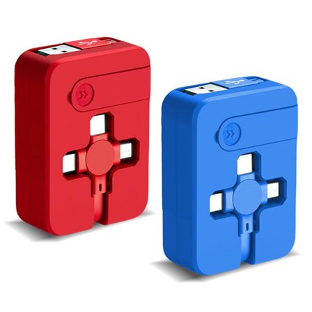 2025 Senaste Modell 2-pack 3 i 1 Multi Laddningskabel, 1m, Infällbar Multi Laddare Kabel med IP/USB C/Micro USB, Telefonhållare, Mult