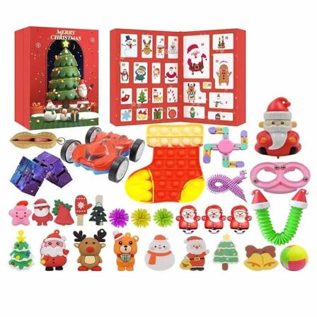24 stk/sæt Julekalender Fidget Toys Julemanden DIY Juletræ Hængende Vedhæng 2023 Jule Nedtællingskalender Legetøj til børn style 4