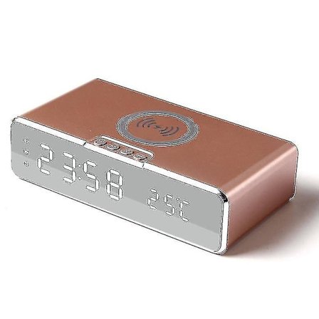 Elektrisk LED Digital Väckarklocka Med Trådlös Laddare För Telefon Airpods