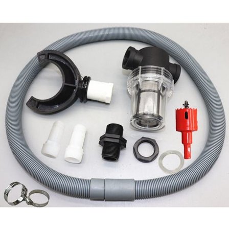 Regnvandssamler til cirkulære kanaler med fleksibel slange, Regnvandssamler sæt, PVC-tilslutning, Vandsamler til nedløbsrør (110mm samler