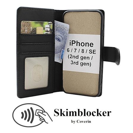 Skimblocker iPhone 6/7/8/SE 2nd/3rd Gen. Plånboksfodral
