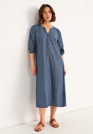 Cellbes of Sweden - Cowboykjole med knapper i mellemblå / denim til damer i størrelse 62/64