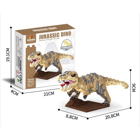 Dinosaurusrakennuspalikat – T-Rex & Velociraptor miniatyyrilelu