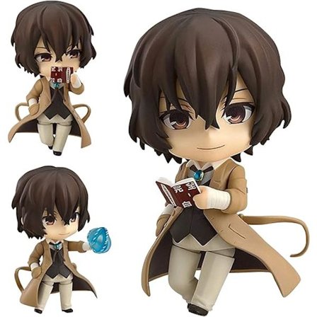 Zhongkaihua Bungo Stray Dogs Figur Dazai Osamu Utskiftbart Ansikt Bevegelig Figur Actionfigur Hjemmedekorasjon Ornament