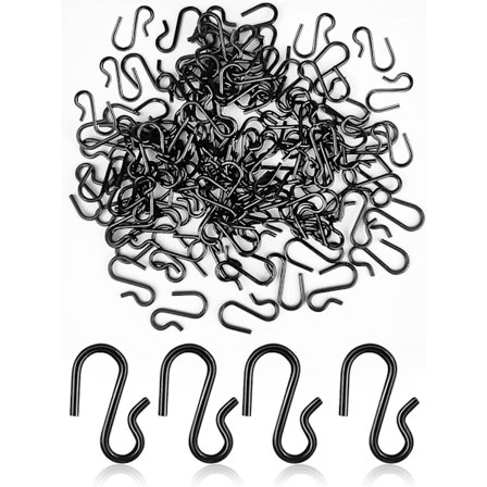 Mini S-kroge til ophængning - 120 stk. 1 tomme små sorte metal kroge til smykker DB