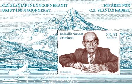 Grønland - Cz. Slania 100 år - Postfrisk miniark