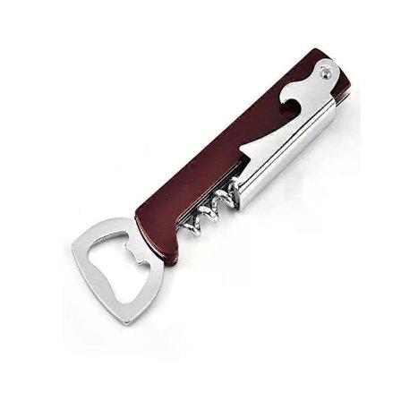 Bærbar Nem Vinåbner Mini Rustfrit Stål Metal Proptrækker Flaske Proptrækker Dobbelt Hængslet Udendørs Vinåbner Ølåbner