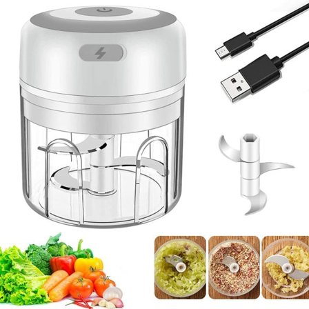 Elektrisk hvitløkshakker Hvitløkspresse USB-oppladbar