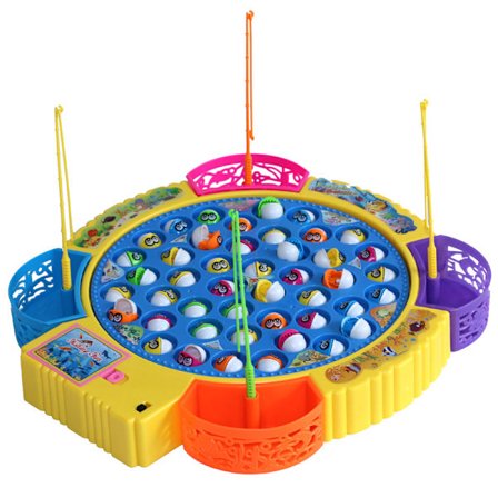 Elektrisk roterende fiskespill for barn, fiskespill for småbarn med kattungetema, 3-6 år Medium 15 Fish