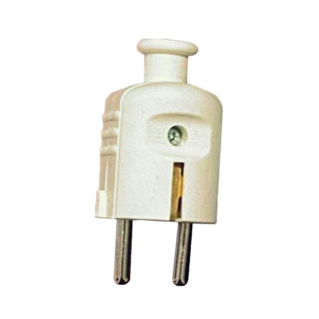 ABL 1116110 Støpsel jordet, rett, hvit, Stikkontakter & kabler