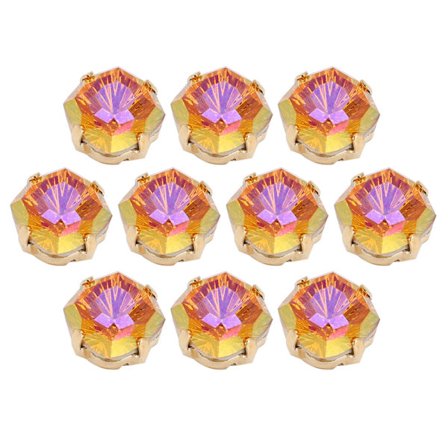 10 st syklo diamanter fet fyrkantig glas hög topp kläder tillbehör dekorationer K9 10mmFuchsia Golden