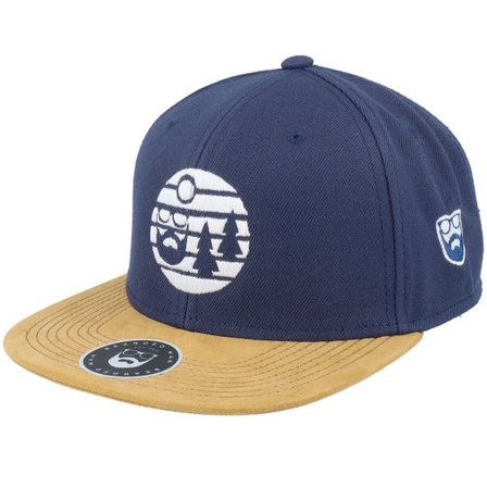 Bearded Man - Blå snapback Keps - Sunset White Logo Navy/Suede Snapback @ Hatstore