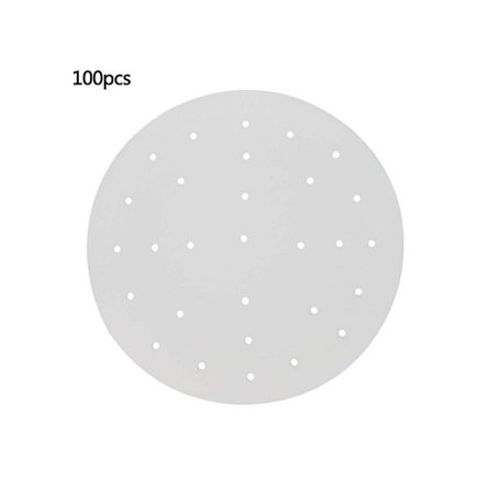 100 stk Sett 7 tommers Damppapir 100 ark Runde Luftfrityrforinger Pa