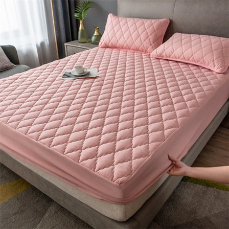 Vanntett madrassbeskytter/trekk - Med putetrekk, tilpasset opptil 28 cm, 90x200x30cm (Rosa)