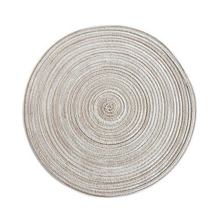 Runda koppunderlägg värmeisolerad skål tallrik matta halkfri bordsduk dekor-S beige unikt värde
