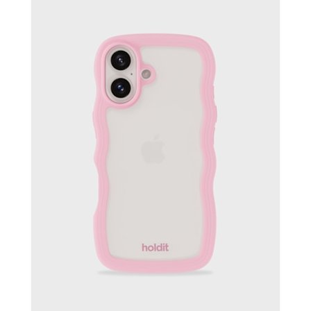 holdit iPhone 16 Skal Wavy Pink/Transparent
