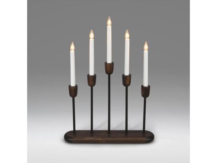 KONSTSMIDE Elljusstake 5 ljus LED 38x53,5cm svart - Lyreco - Kontorsmöbler och inredning - Lampor och belysning - Ljusstakar