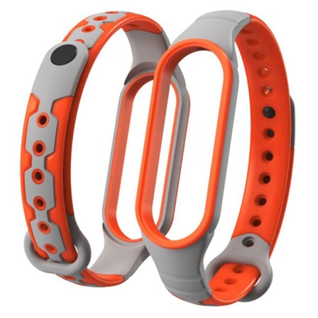 Xiaomi Mi Smart Band 6 bi-color silicone watch strap - Grey / Red