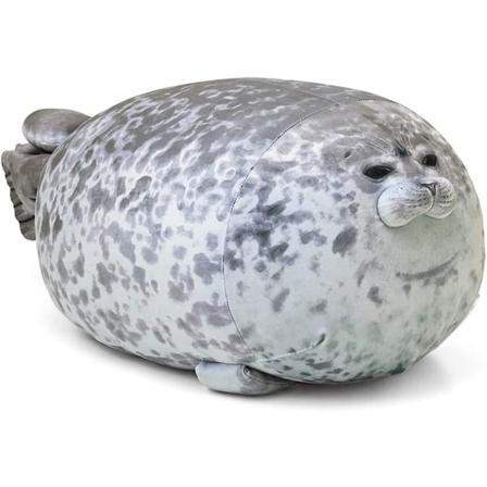 Liangnv Chubby Blob Seal Pillow, fylld bomullsplyschdjur söt havslejon stor (23,6 tum)