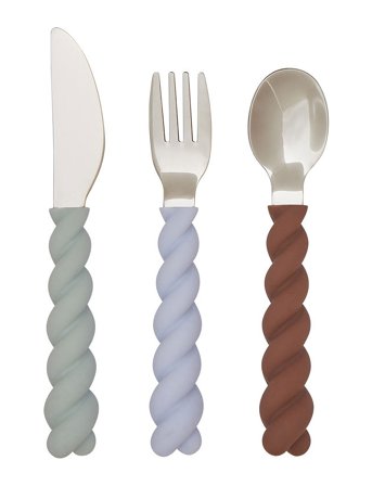 OYOY MINI Mellow Cutlery - Pack Of 3 - Multi/patterned - ONE SIZE