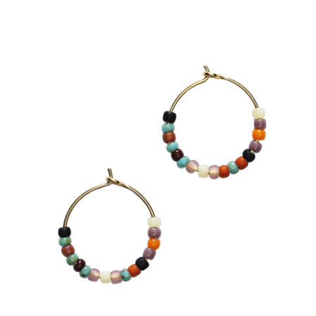 Anni Lu Maya Beach Hoop Earring Örhängen Dam Brun ONESIZE