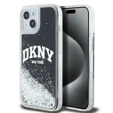 DKNY Liquid Glitter Big Logo iPhone 14/15/13 Fodral - Svart