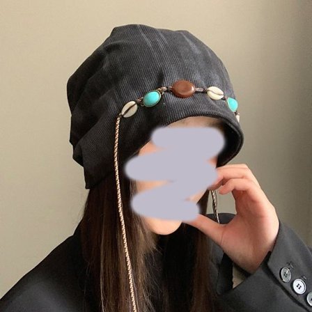 Efterår/Vinter Hatte, Ansigtsformende Hætte, Retro Hue, Sort