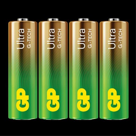 GP Ultra Alkaline Battery, Size AA, LR6, 1.5V, 4-pack