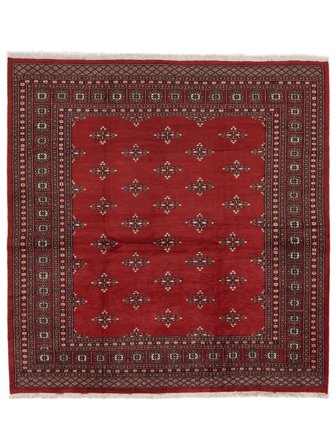 Pakistan Buchara 2Ply Teppich Orientalischer Quadratisch Dunkelrot/Schwarz (Wolle, Pakistan)