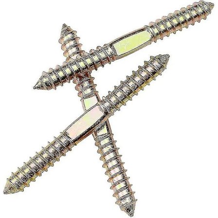 10 stk dobbelthodede treskruer med selvskjærende gjenger 78mm*8mm for møbelfiksering dyvel trebearbeidingskontakt A