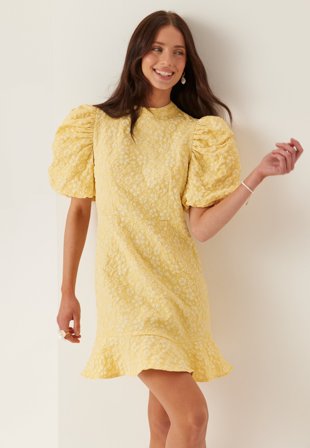 VERO MODA - Vmfiona Ss High Neck Short Dress - Pale Banana