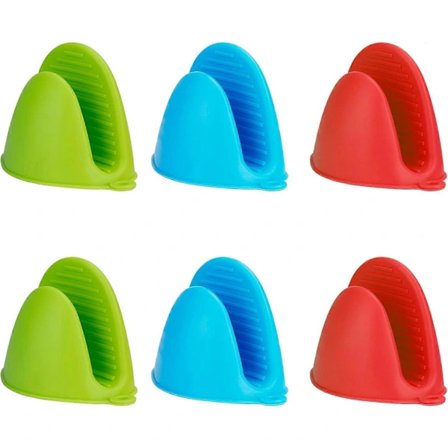 【PP】Grydelapsholder Varmebestandige Klemmebeskyttelse til Madlavning og Bagning i Køkkenet, 3 Par (3 Farver)