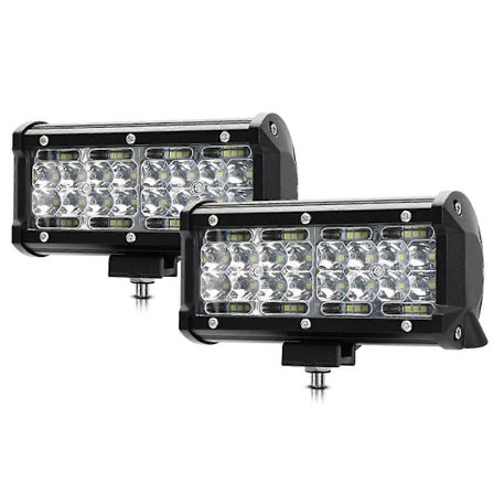 7 Tum LED Ljusramp, 120W 12000Lm LED Pod-lampor Arbetsbelysning, Spot Flood Combo Beam Off Road Ljus Pods Dimljus 2ST