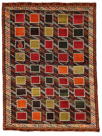 Orientalisk Ghashghai Fine Matta 120X162 Svart/Mörkröd Ull, Persien