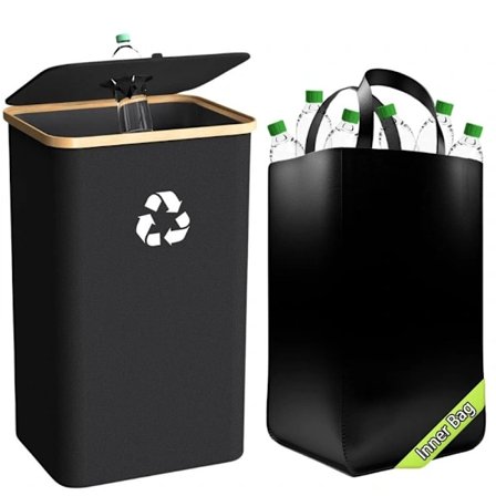 Indendørs genbrugsspand til husholdningsbrug, Stor 100L (26 gallon) genbrugsspand med aftageligt låg, genanvendelig