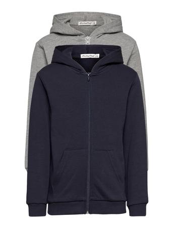 Sweat Jacket W. Hood Hoodie Multi/mönstrad Minymo