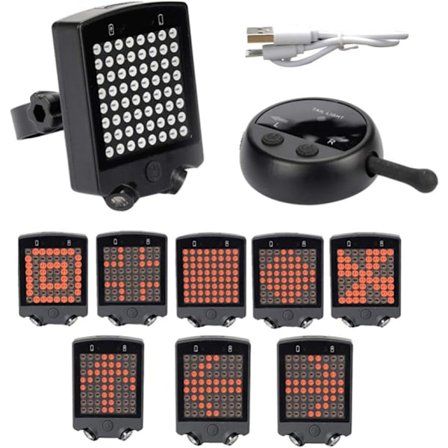 (Musta)Universaali Polkupyörän Valo 64 LED:tä Langattomat Vilkut LED