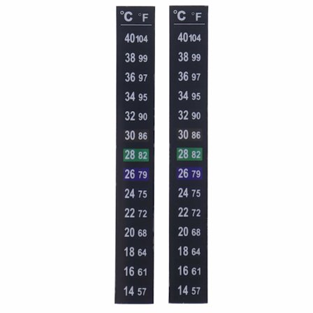Twin Pack Akvarie Termometer Strips - LCD Akvarie Temperaturmåler Stick på Akvarium Termometer Strip til Tropisk Akvarie Temperatur eller H
