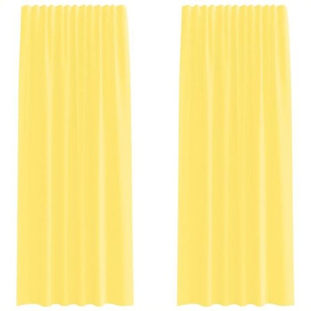 Gardiner i voile - vidaXL - 140x225 cm - Gul - Halvgenomskinlig - 100% polyester - Ringficka - Tvättbar