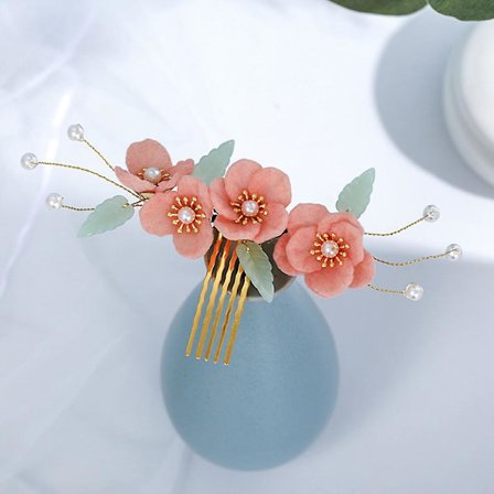 Antikt Element Huvudbonad Flanell Hårnålar Sida Trim Tillbehör