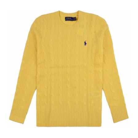 Ralph Lauren, Round-neck Knitwear Geel, Dames, Maat:S