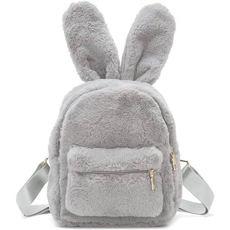 Sødt kanin rygsæk til piger, kvinder søde kaninører rygsæk fluffy skuldertaske skole taske taske